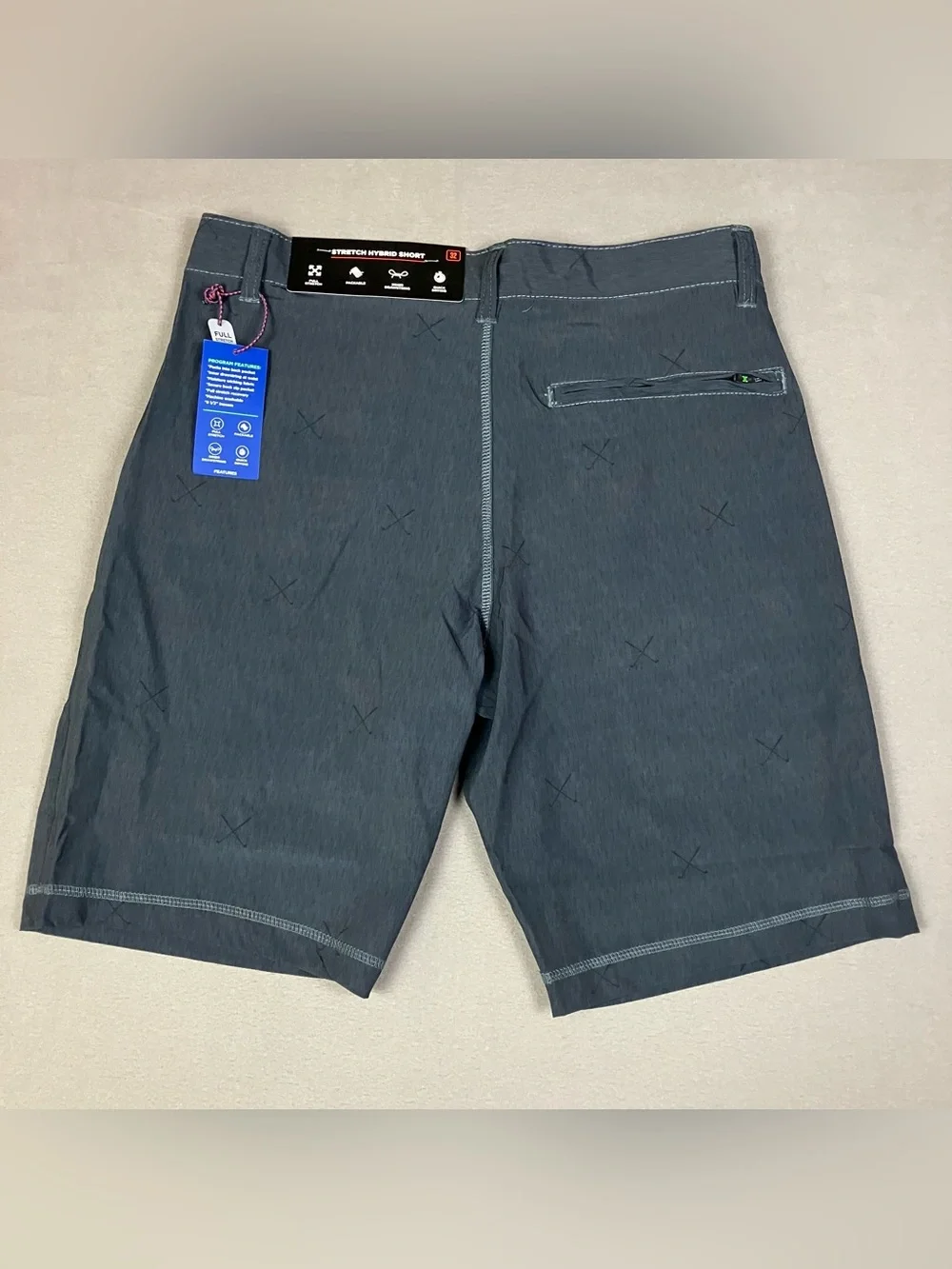 Hawke & Co. Men’s Size 32 Stretch Hybrid Performance Shorts Gray Clubs NWT!